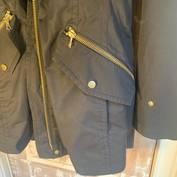 Trina Turk Black Winter Jacket with Removable fur insert - Picture 2 of 7